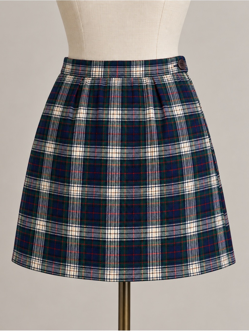 Vintage 70s Pendleton Murray Dress Tartan Wool Wrap Skirt Size 10 Plaid Preppy